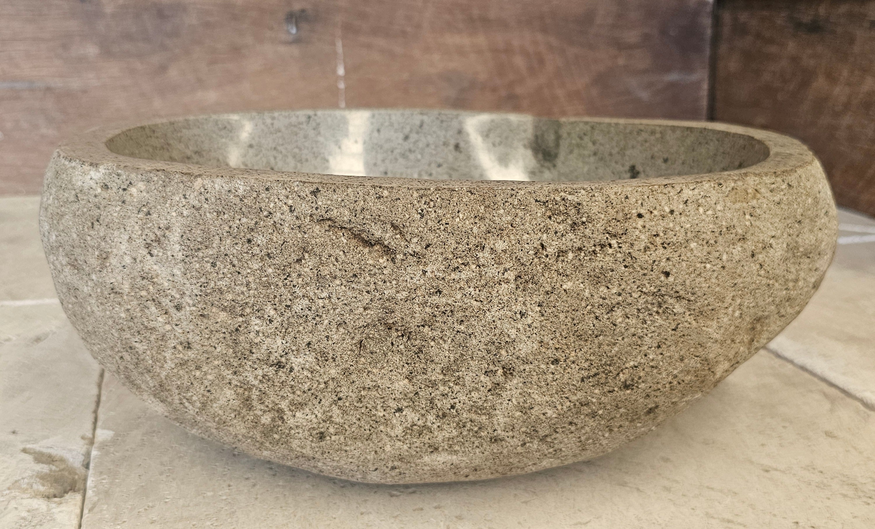 Handmade Natural Oval River Stone  Bathroom Basin  RS 2409116