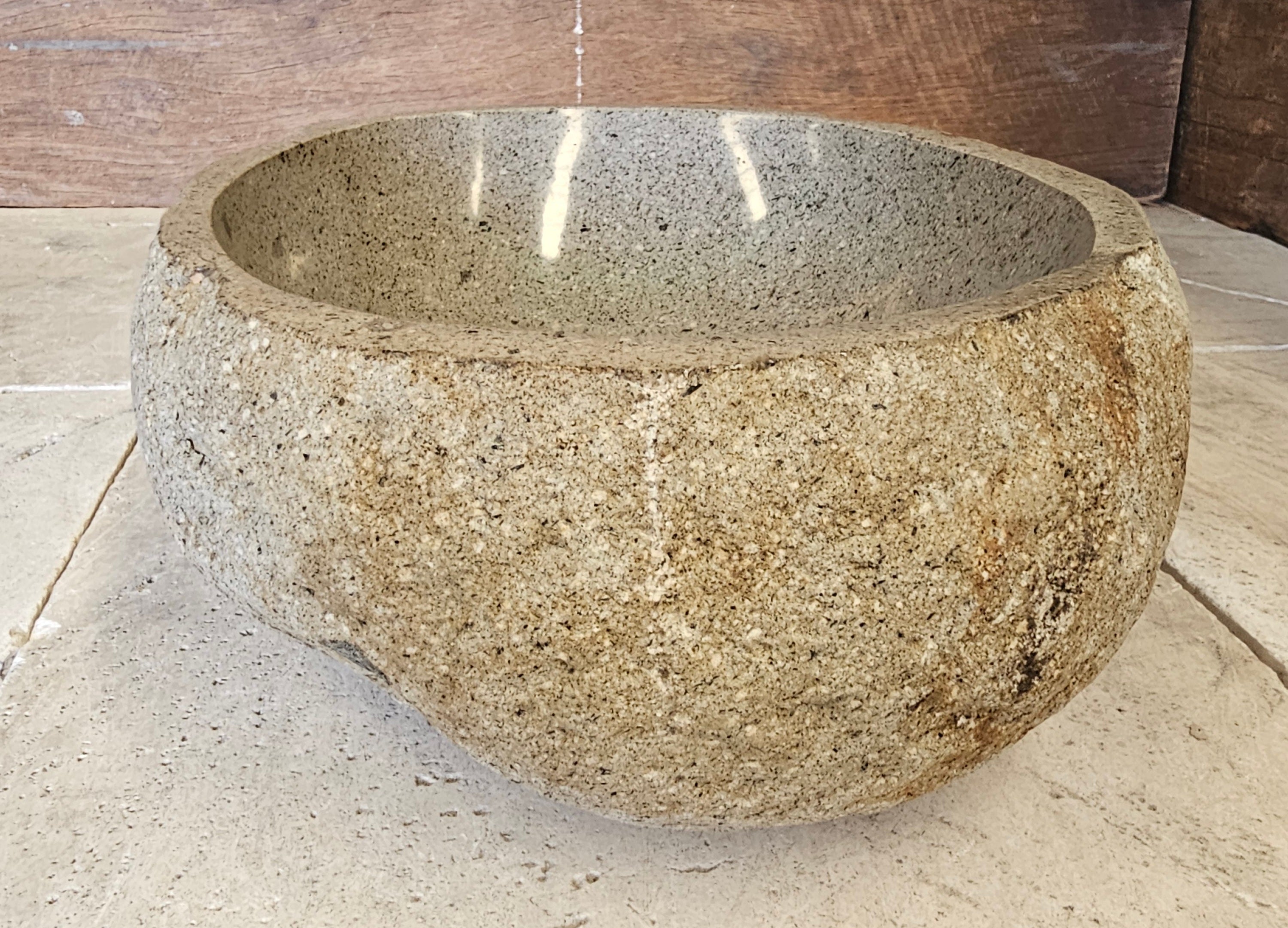 Handmade Natural Oval River Stone  Bathroom Basin  RS 2409116