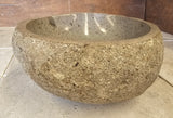 Handmade Natural Oval River Stone  Bathroom Basin  RS 2409116