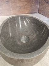 Handmade Natural Oval River Stone  Bathroom Basin  RS 2409071