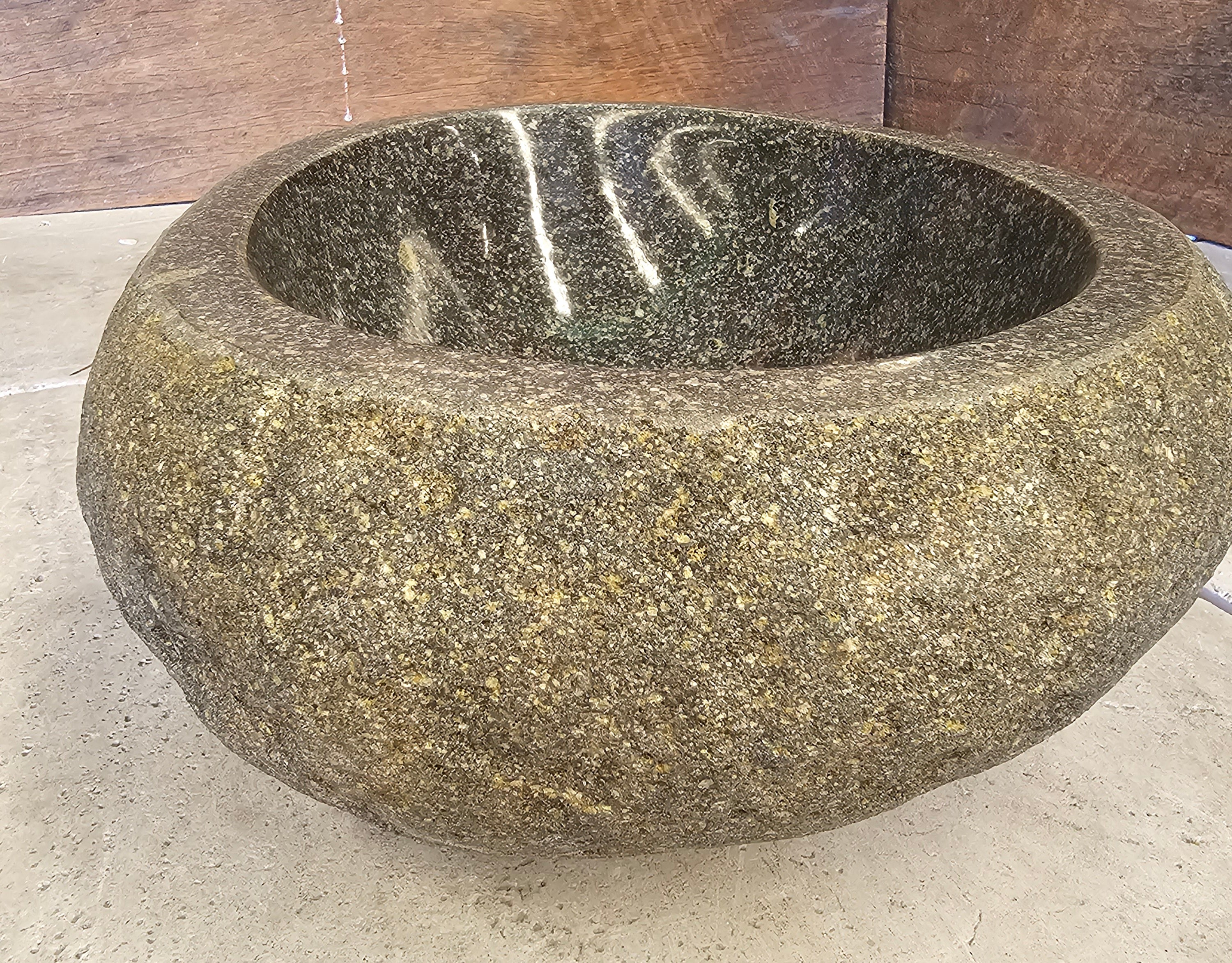 Handmade Natural Oval River Stone  Bathroom Basin  RS 2409111