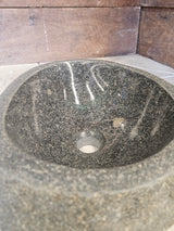 Handmade Natural Oval River Stone  Bathroom Basin  RS 2409111