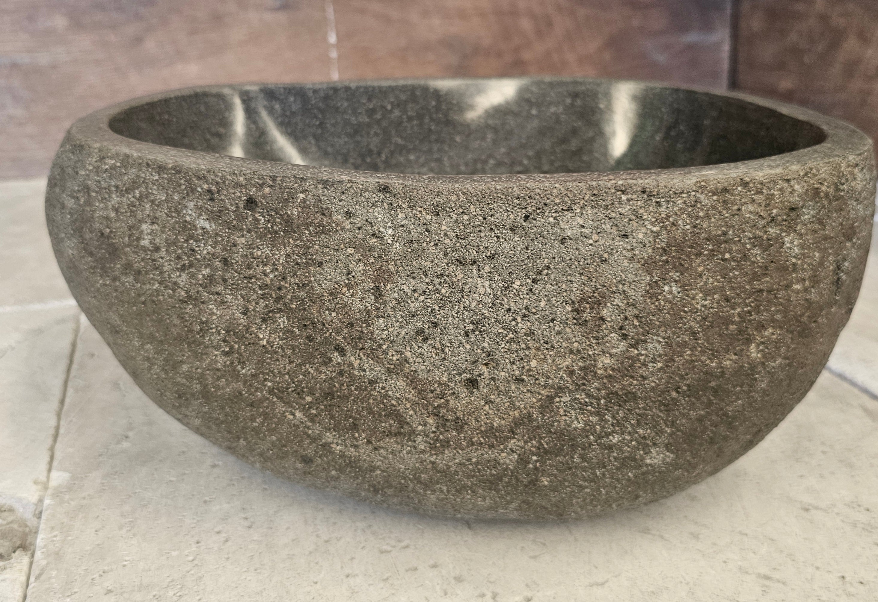 Handmade Natural Oval River Stone  Bathroom Basin  RS 2409002