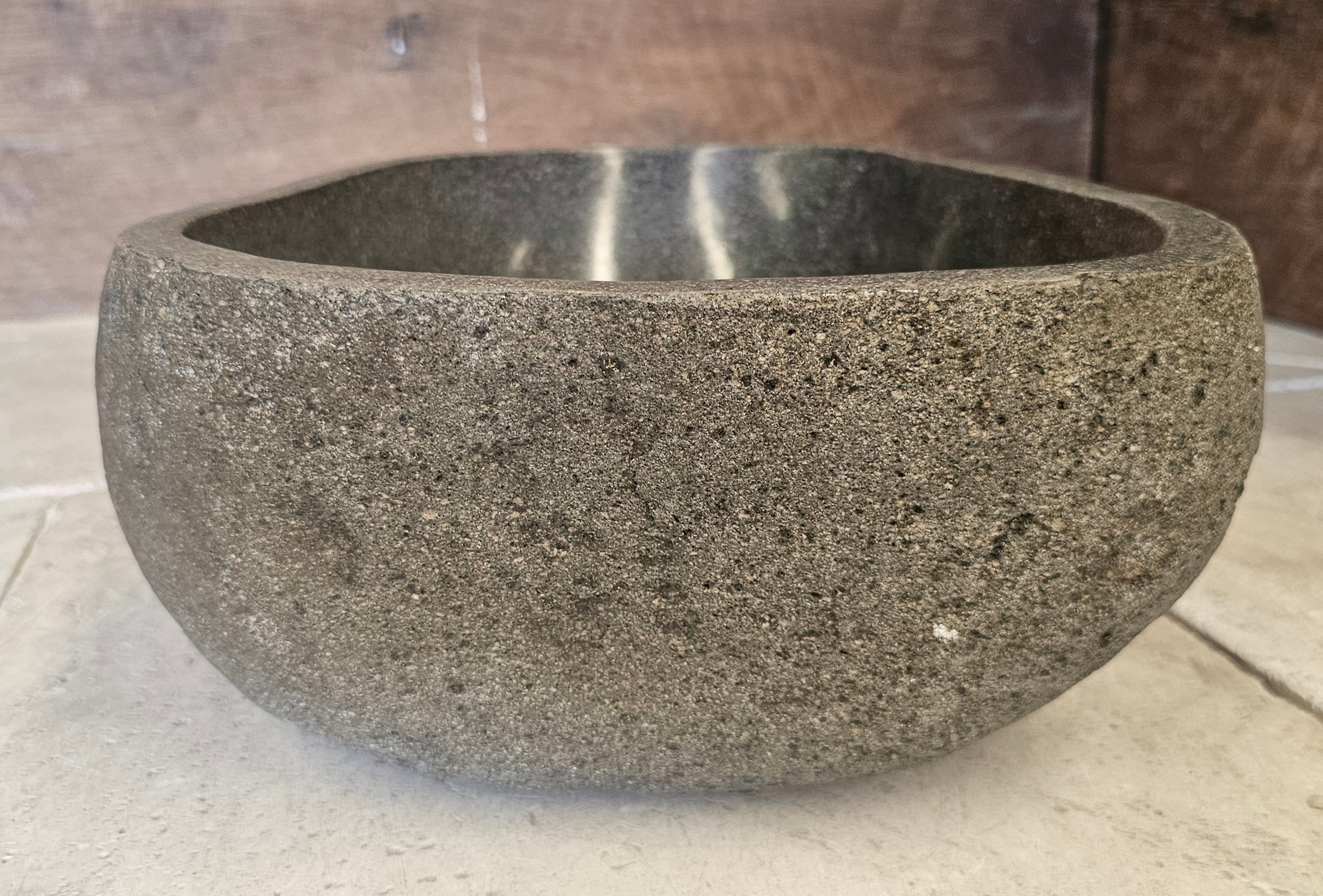 Handmade Natural Oval River Stone  Bathroom Basin  RS 2409002