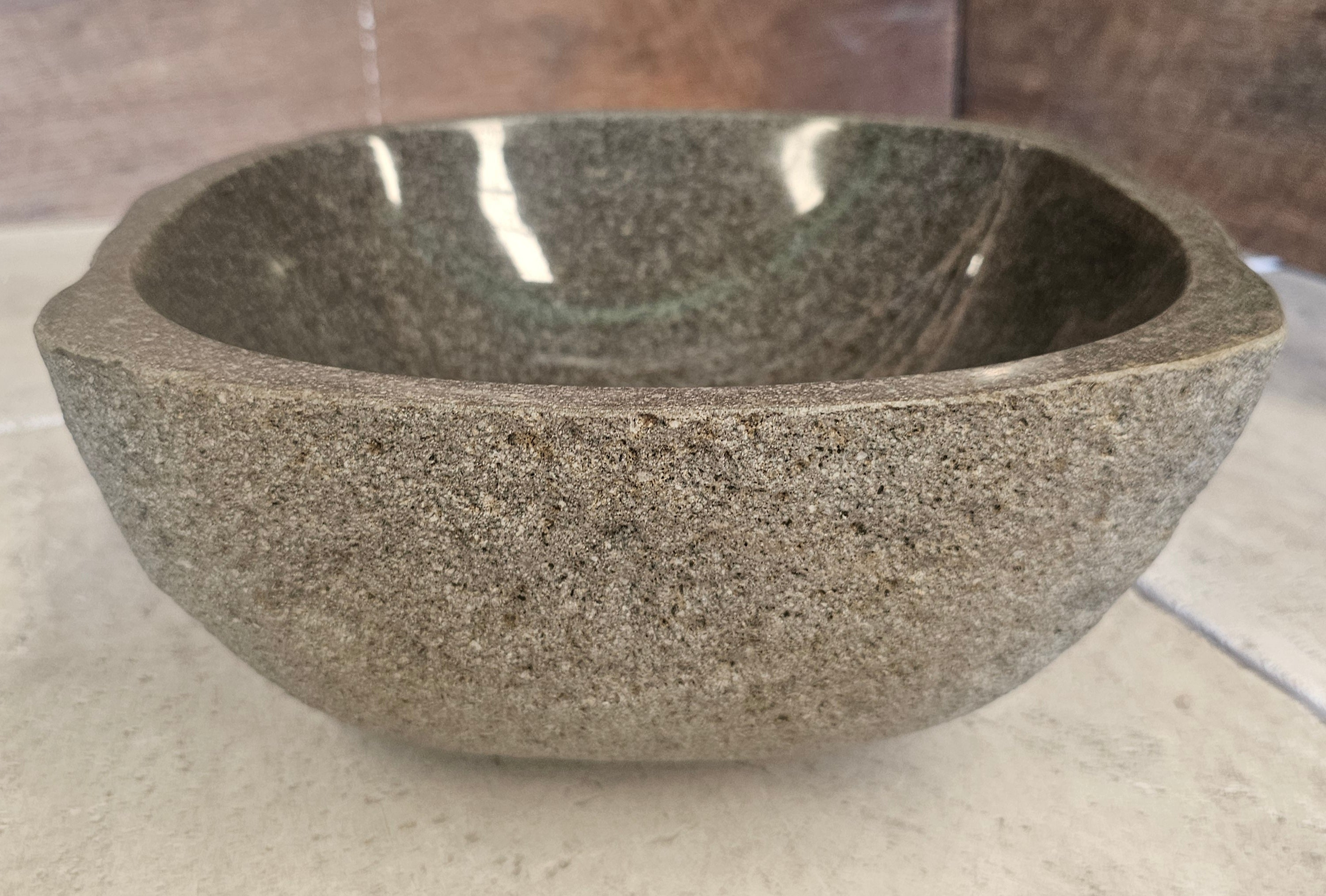 Handmade Natural Oval River Stone  Bathroom Basin  RS 2409061