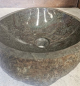 Handmade Natural Oval River Stone  Bathroom Basin  RS 2409063