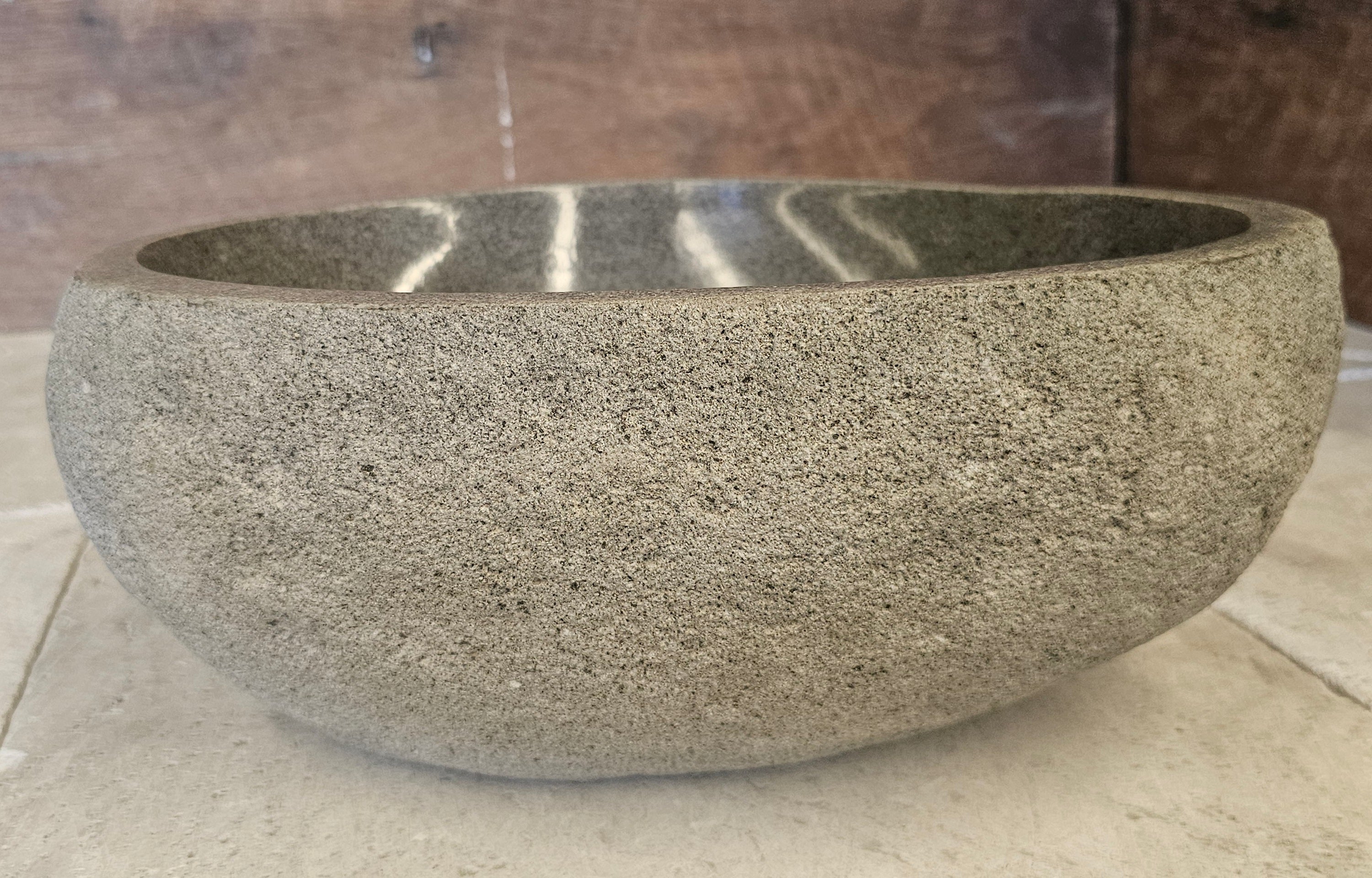 Handmade Natural Oval River Stone  Bathroom Basin  RS 2409052