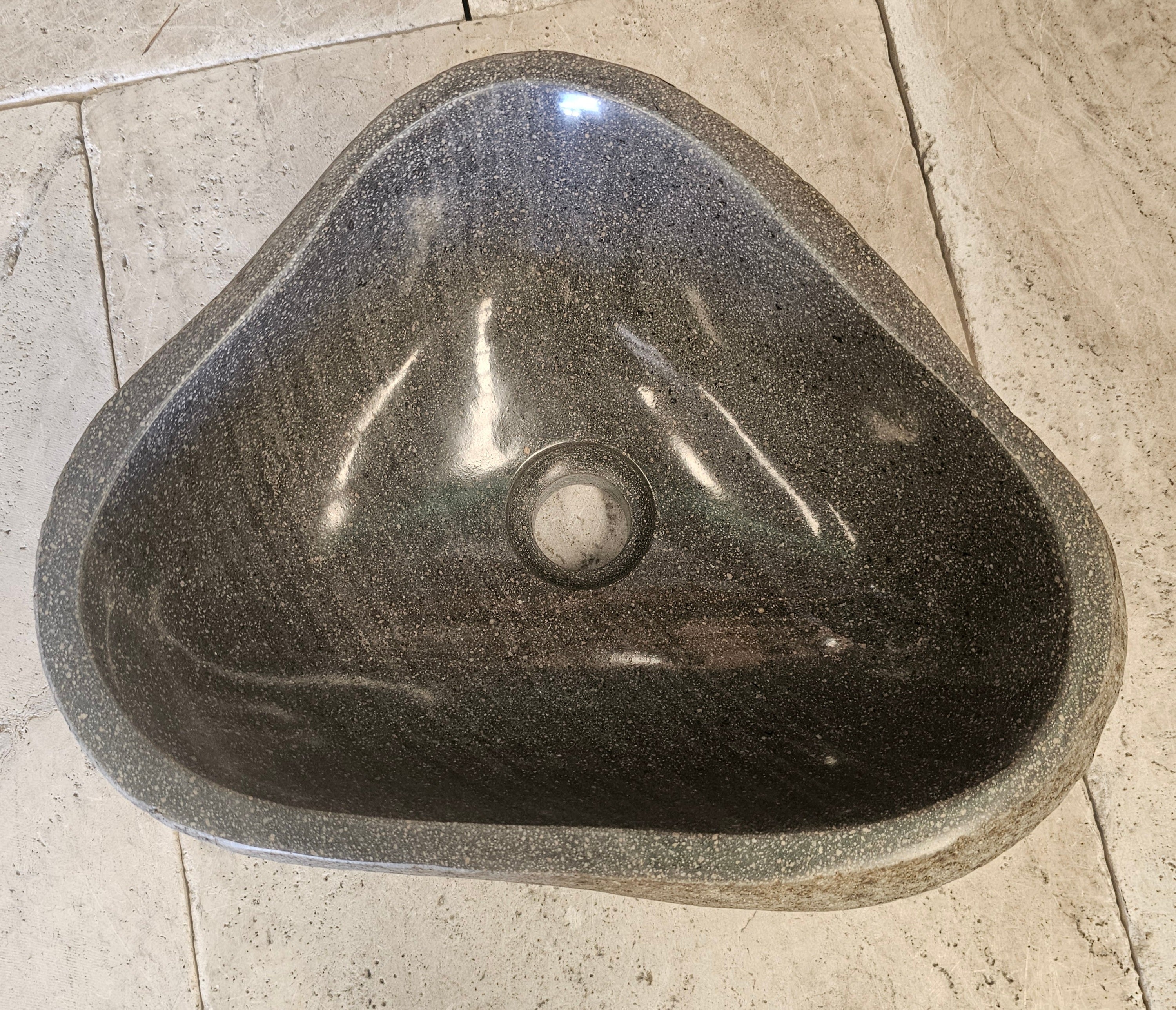 Handmade Natural Oval River Stone  Bathroom Basin  RS 2409114