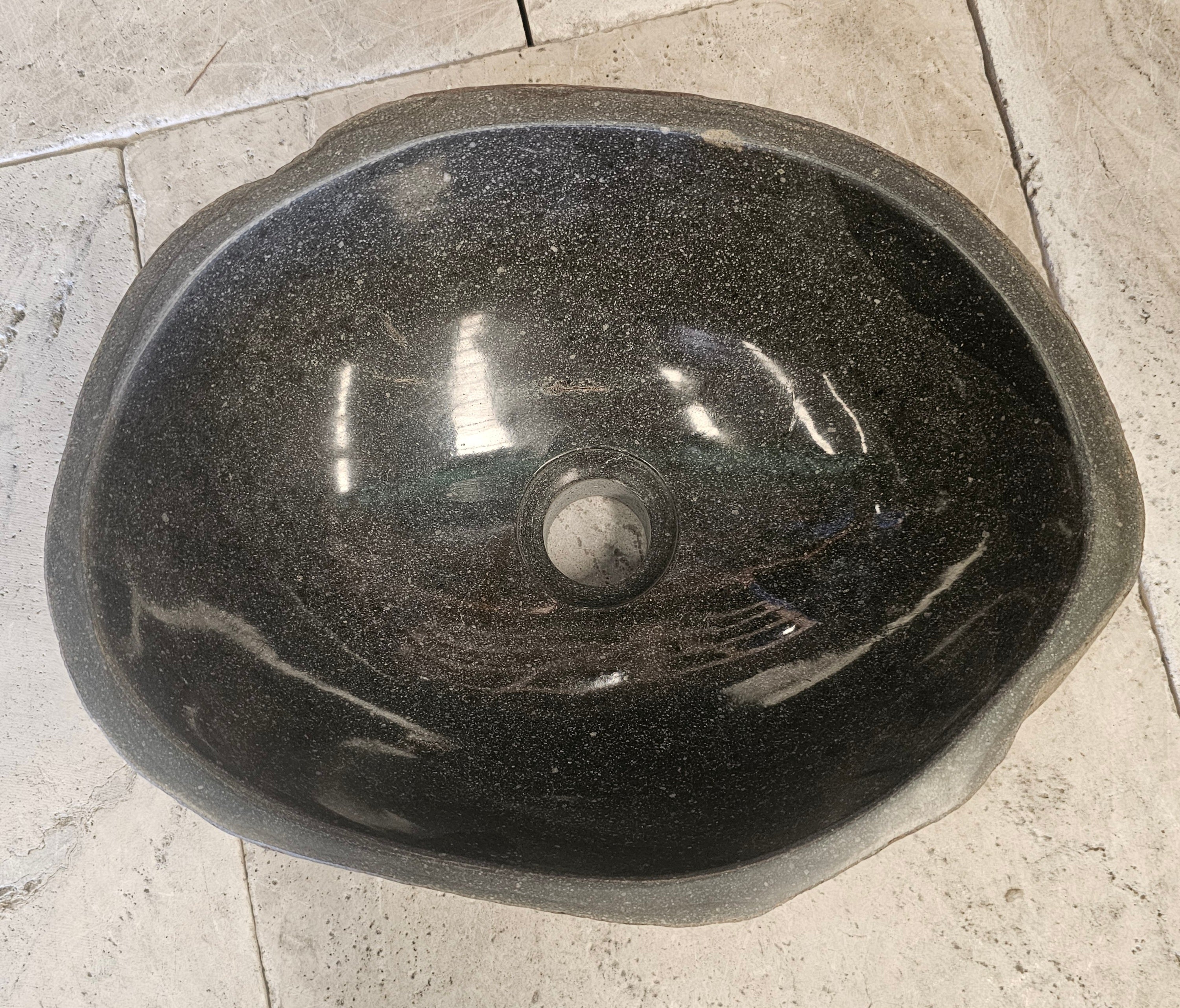 Handmade Natural Oval River Stone  Bathroom Basin  RS 2409100