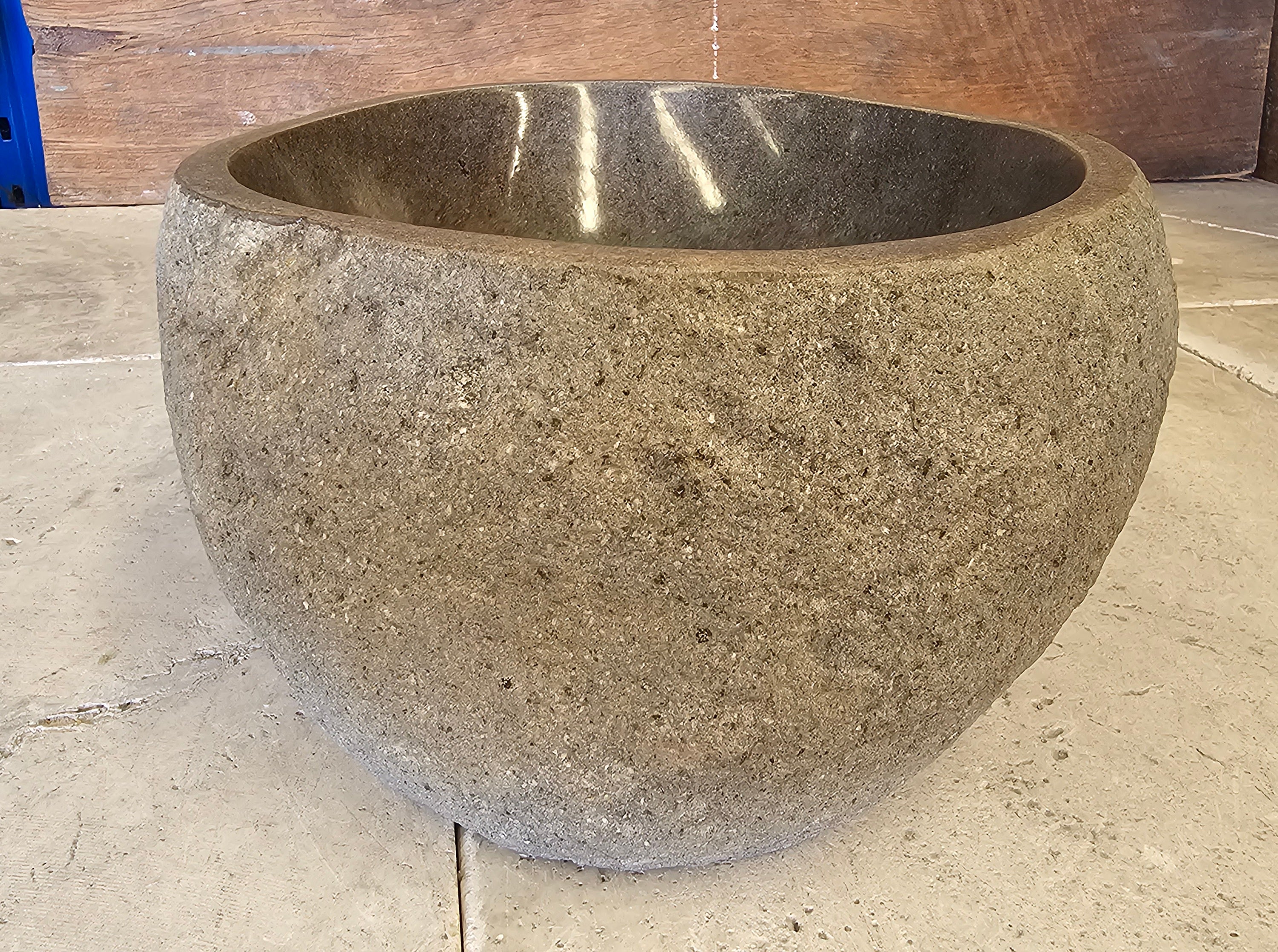 Handmade Natural Oval River Stone  Bathroom Basin  RS 2409093