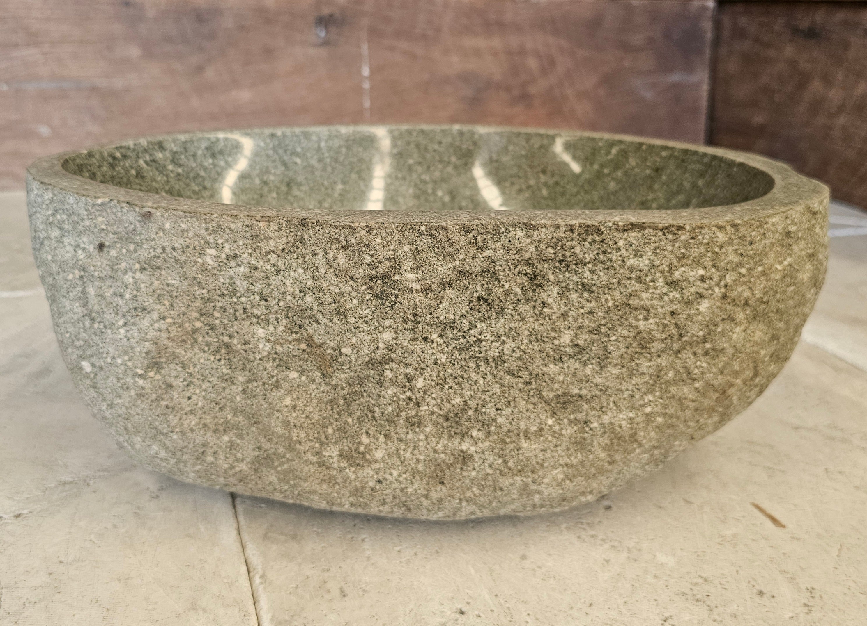 Handmade Natural Oval River Stone  Bathroom Basin  RS 2409056