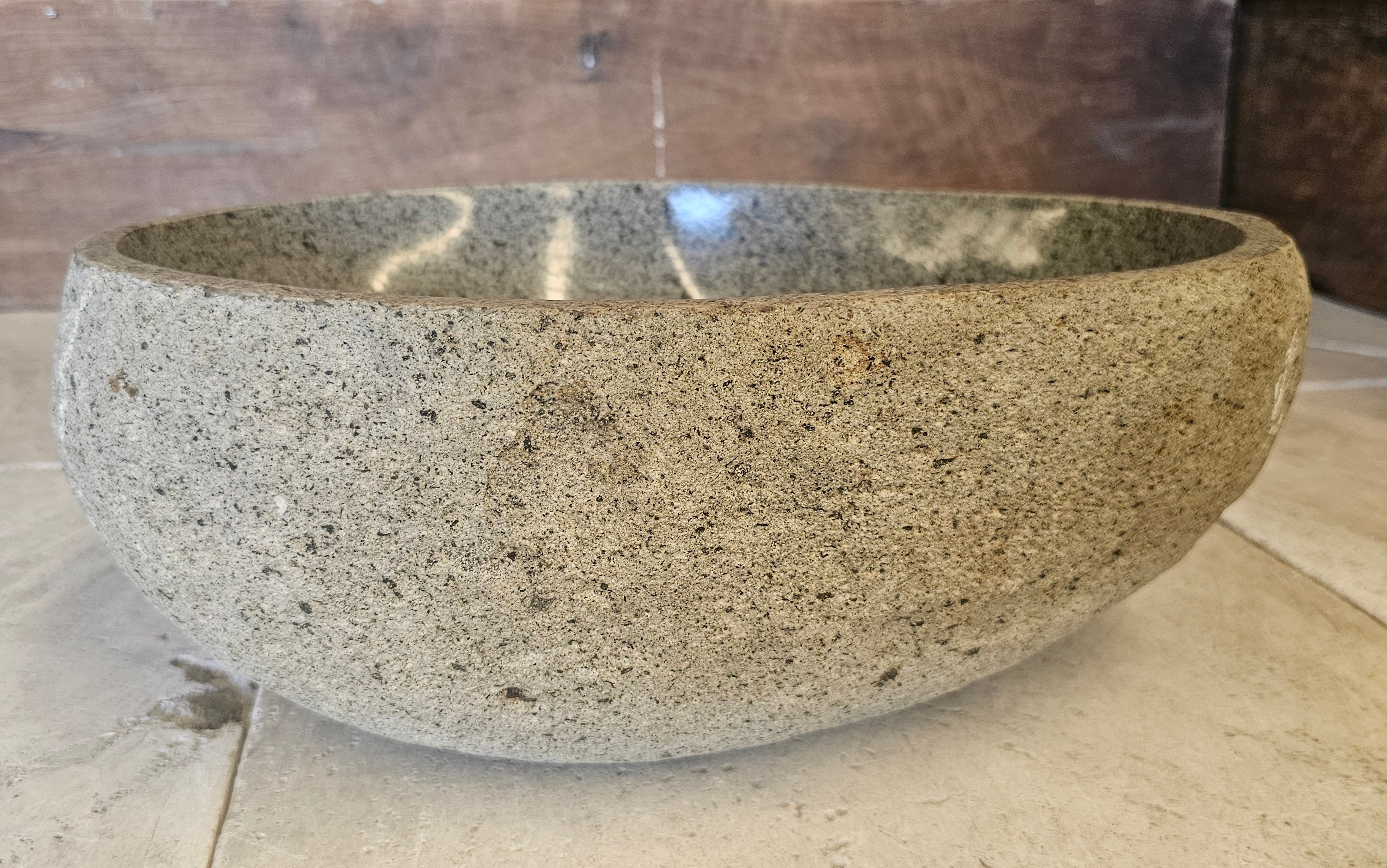 Handmade Natural Oval River Stone  Bathroom Basin  RS 2409083