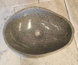 Handmade Natural Oval River Stone  Bathroom Basin  RS 2409083