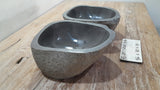 Handmade Natural Oval River Stone  Bathroom Basin TWIN SETS A & B RS 25072020