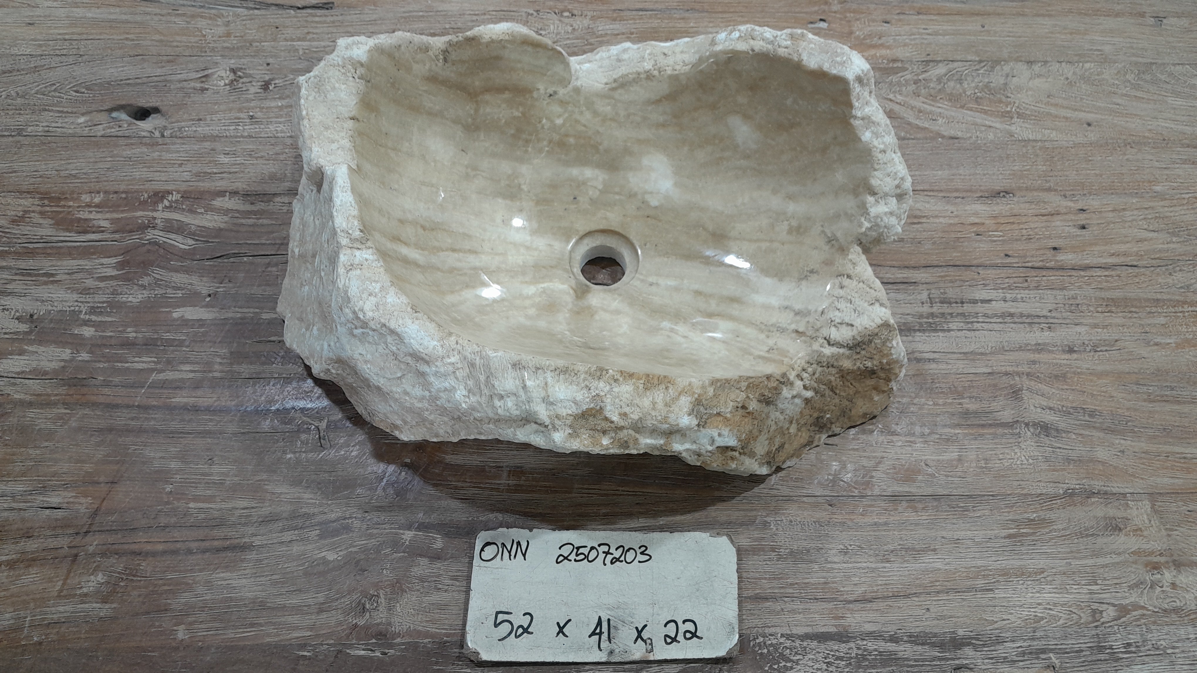 Natural Handmade Onyx Stone Bathroom Basin - ONN 2507203
