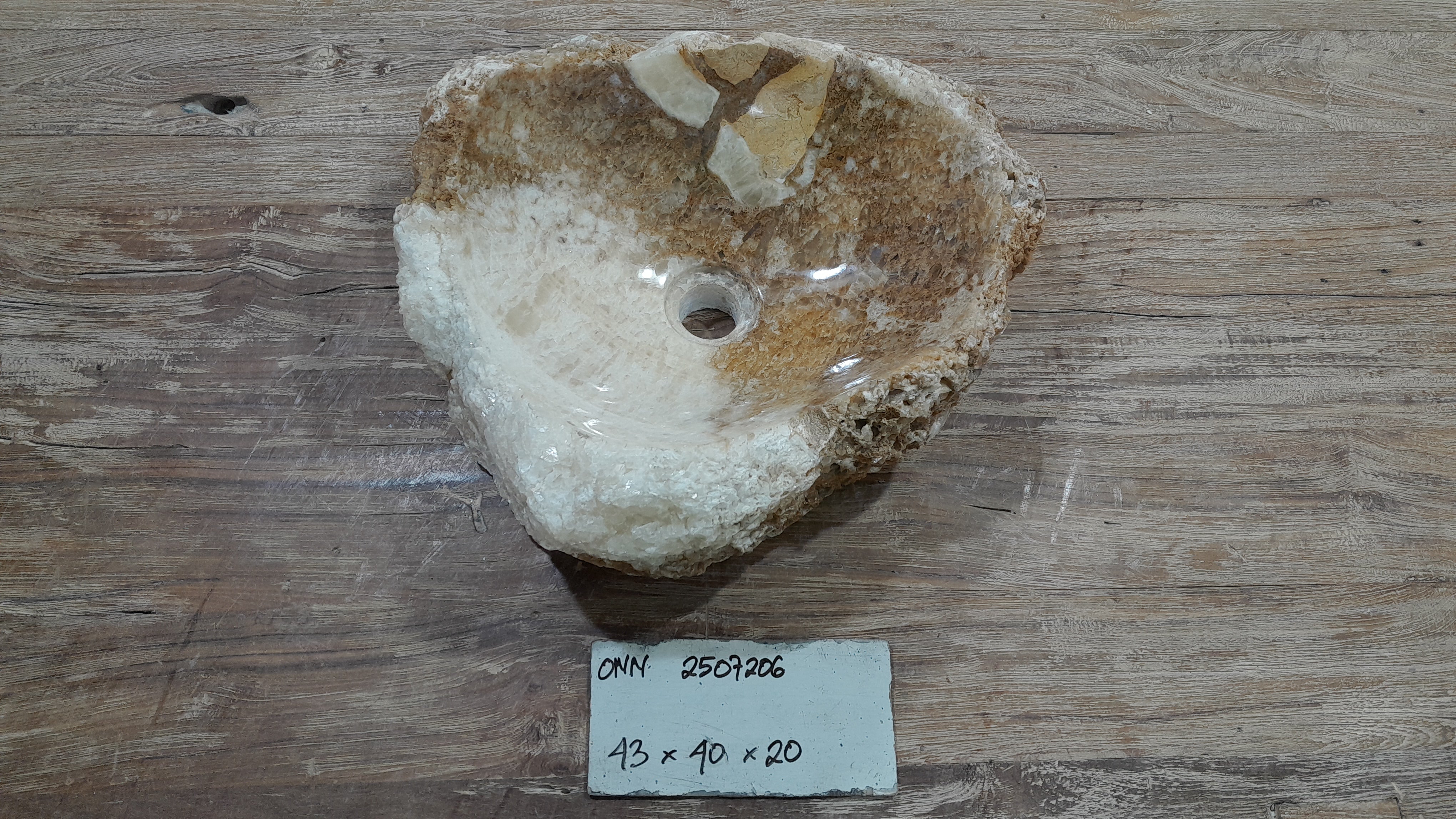 Natural Handmade Onyx Stone Bathroom Basin - ONN 2507206