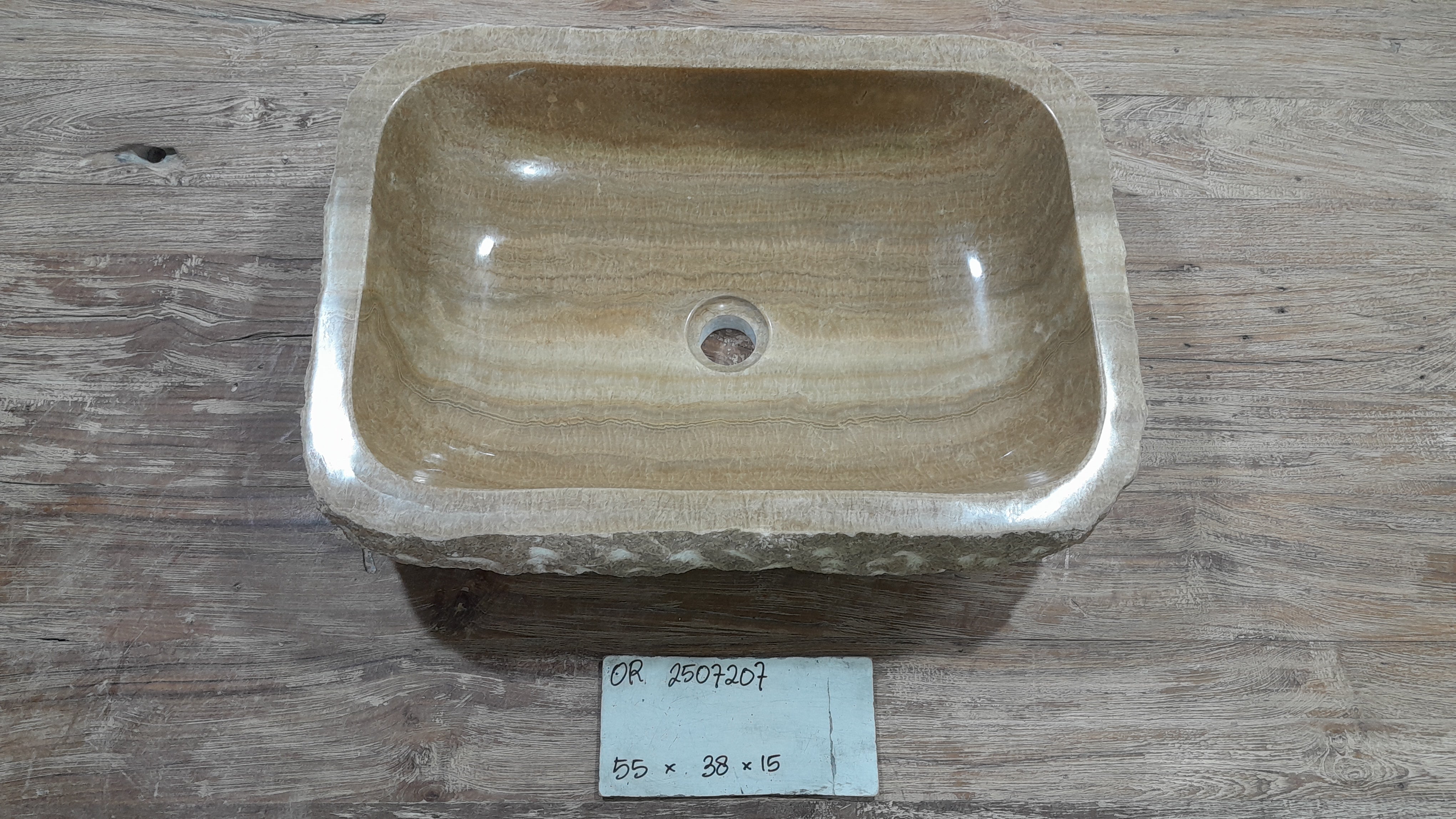 Natural Handmade Onyx Stone Bathroom Basin - OR 2507207
