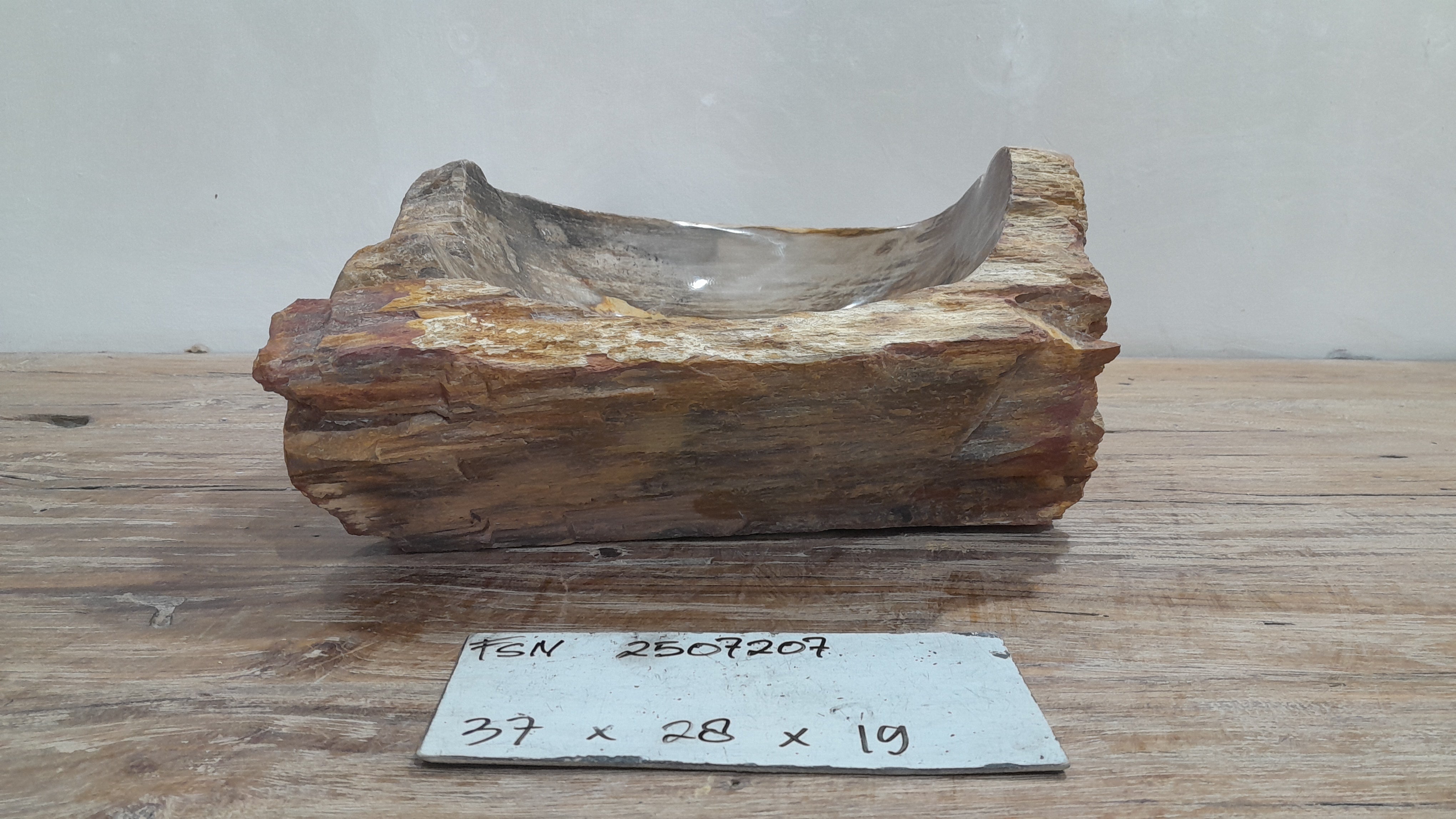 Natural Handmade Petrified Wood Basin - FSN 2507207