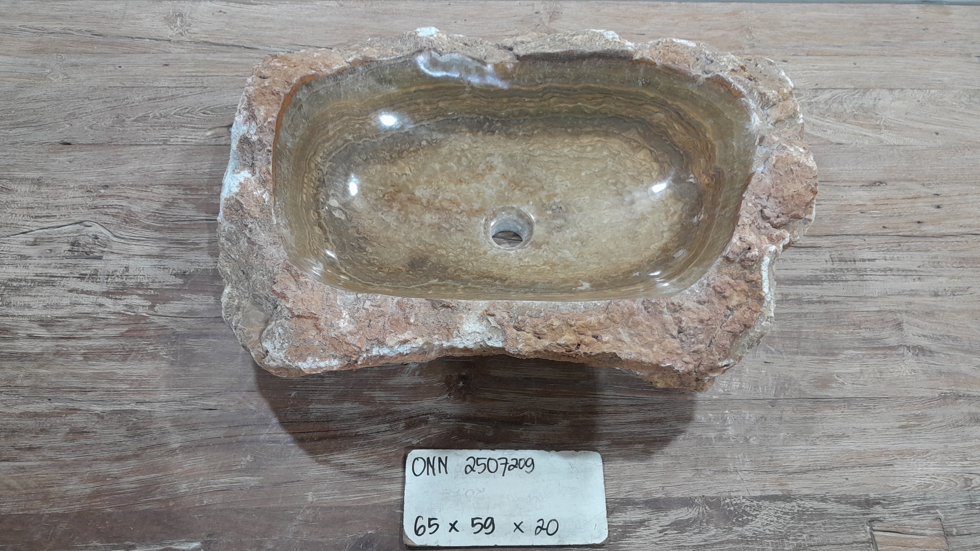Natural Handmade Onyx Stone Bathroom Basin - ONN 2507209