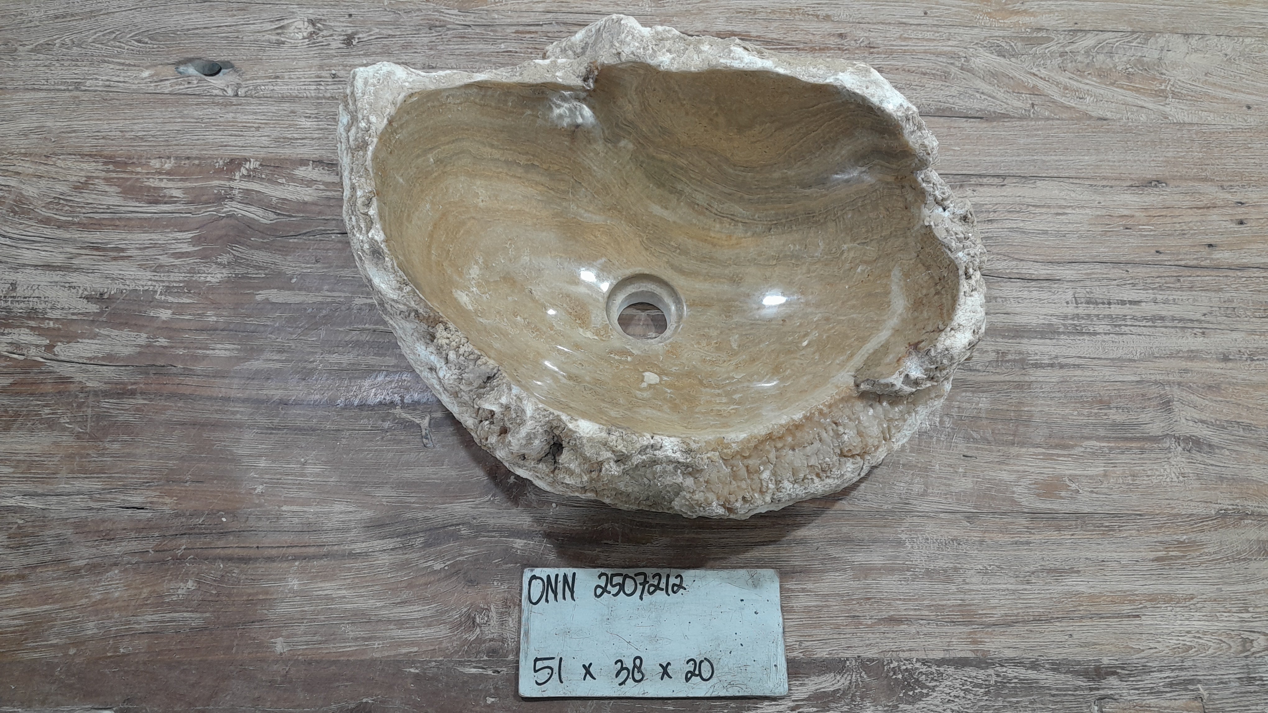 Natural Handmade Onyx Stone Bathroom Basin - ONN 2507212