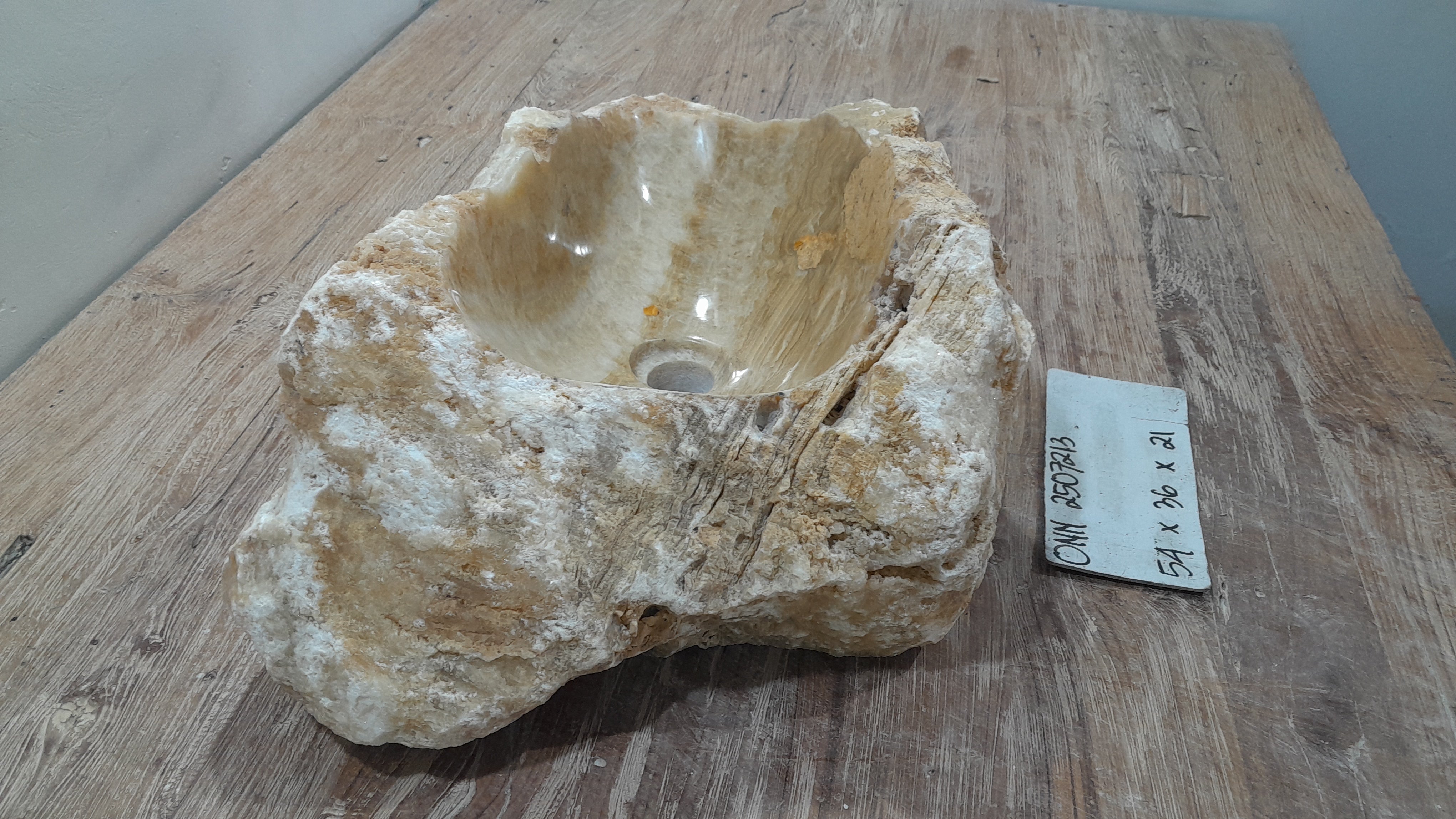 Natural Handmade Onyx Stone Bathroom Basin - ONN 2507213