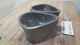 Handmade Natural Oval River Stone  Bathroom Basin TWIN SETS A & B RS 25072025