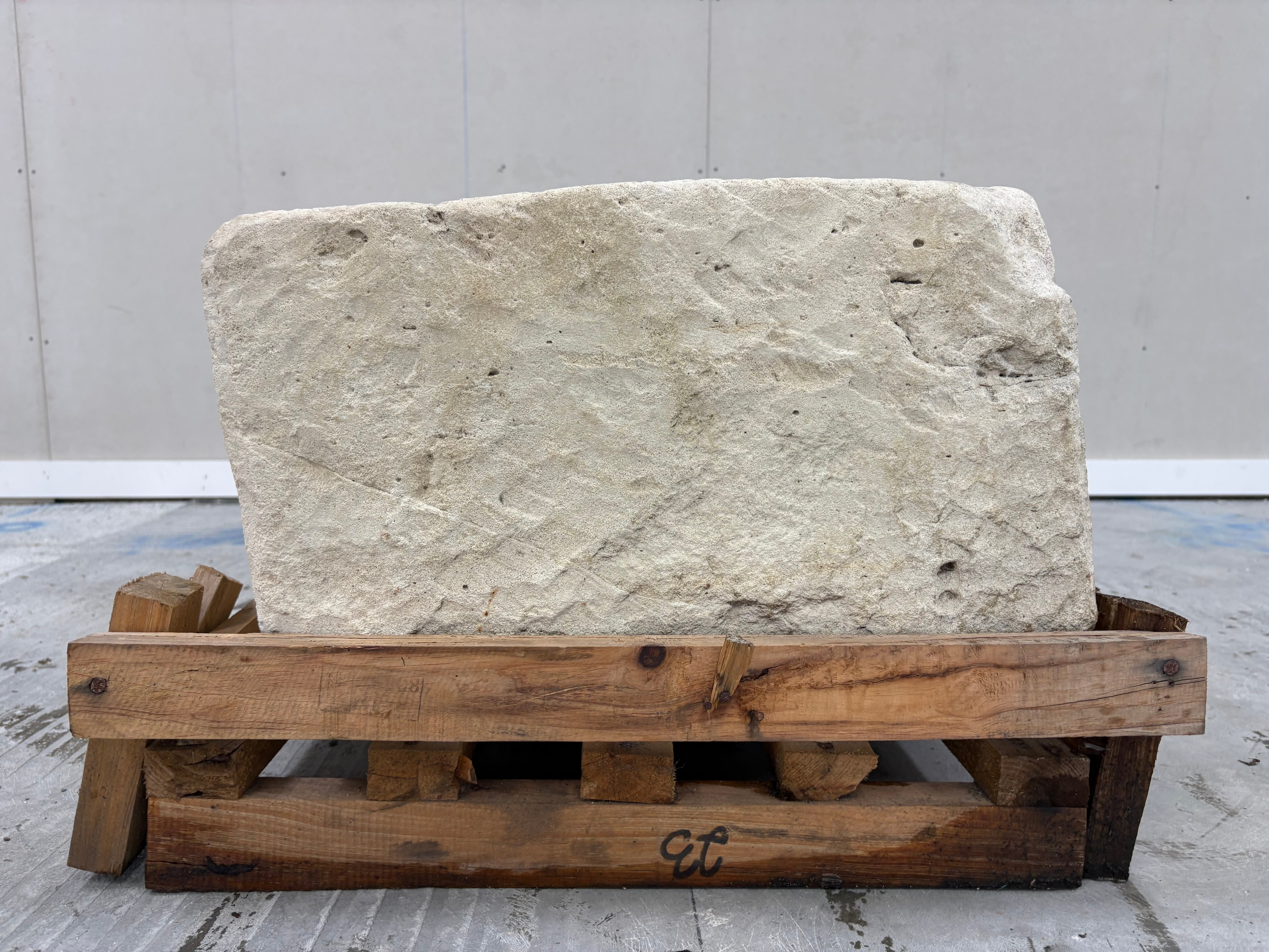 Hand Chiselled Limestone Planter Pot - 240923 - 65x47x29cm
