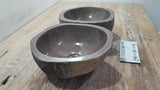 Handmade Natural Oval River Stone  Bathroom Basin TWIN SETS A & B RS 25072042