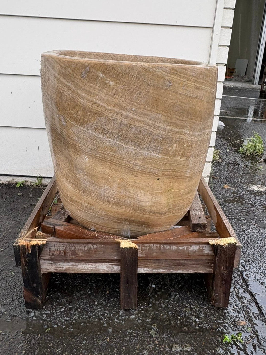Natural Polished Handmade Onyx Stone Planter Pot - 240901