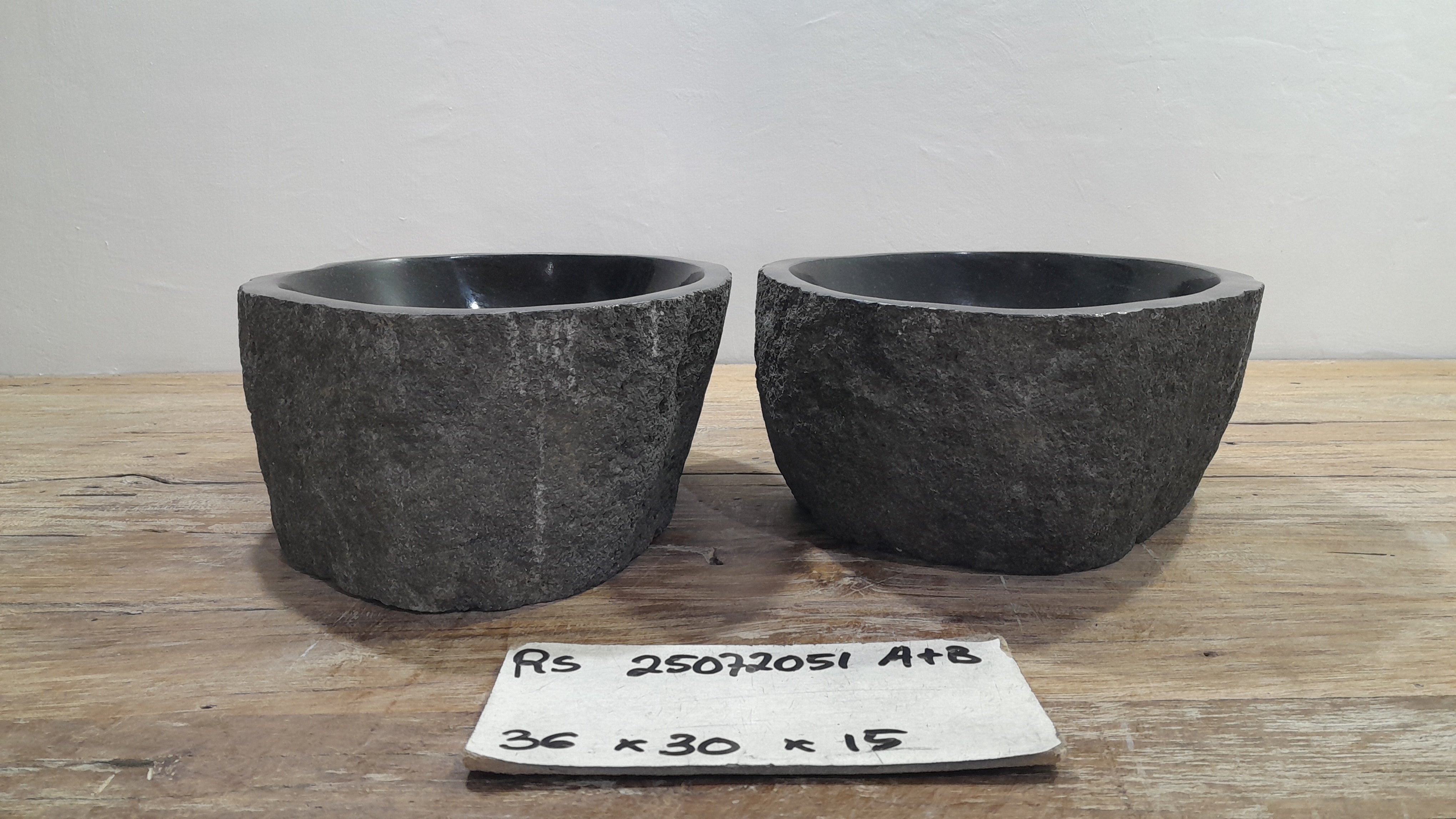 Handmade Natural Oval River Stone  Bathroom Basin TWIN SETS A & B RS 25072051