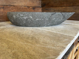Handmade Natural Oval River Stone Bathroom Basin - RXXL 231015