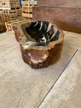 Natural Handmade Petrified Wood Basin - FSB231042