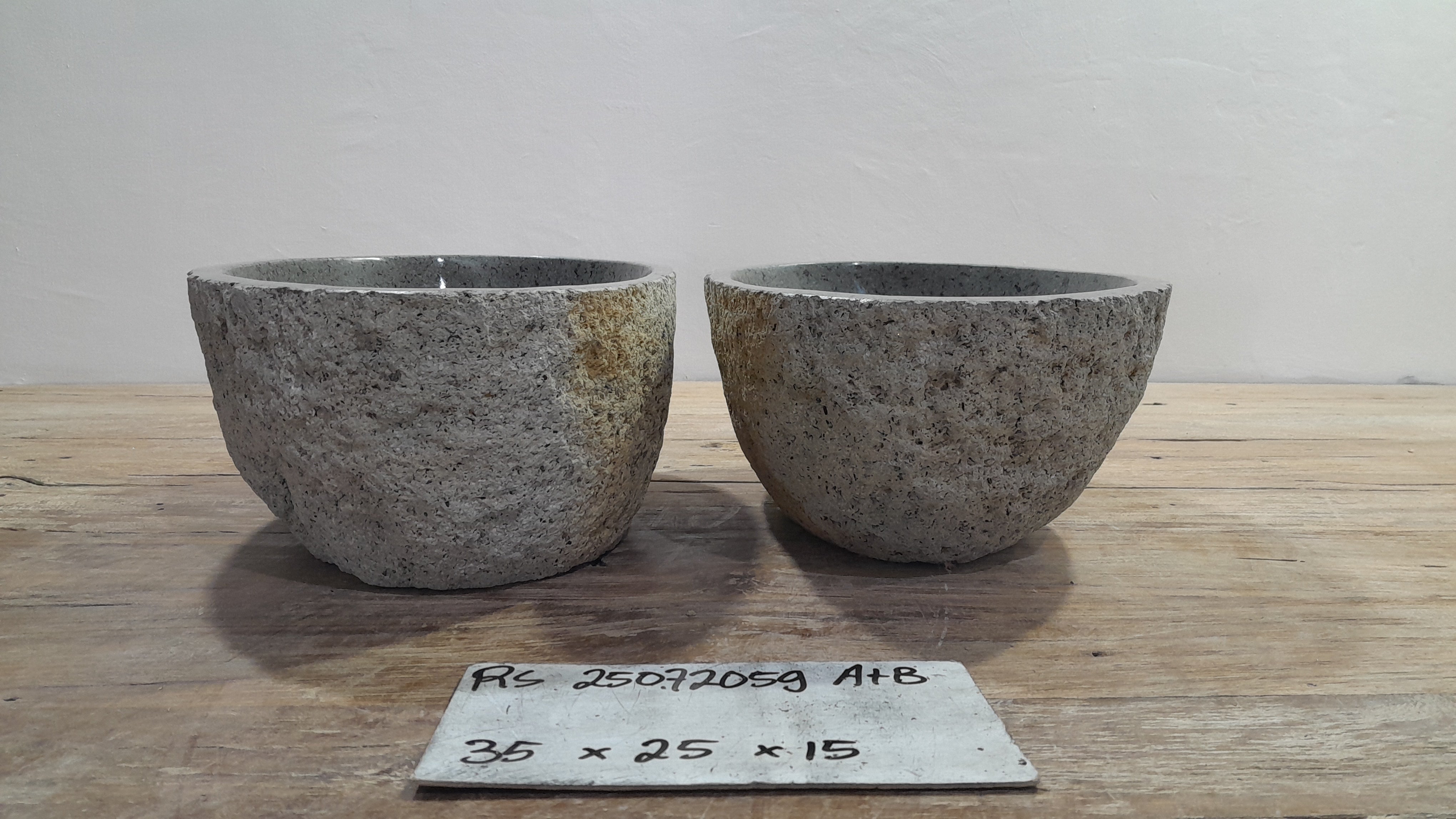 Handmade Natural Oval River Stone  Bathroom Basin TWIN SETS A & B RS 25072059