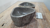 Handmade Natural Oval River Stone  Bathroom Basin TWIN SETS A & B RS 25072060
