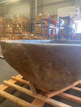 Hand Chiseled Double Size Riverstone Bath - 166 x 169 x 52 cm