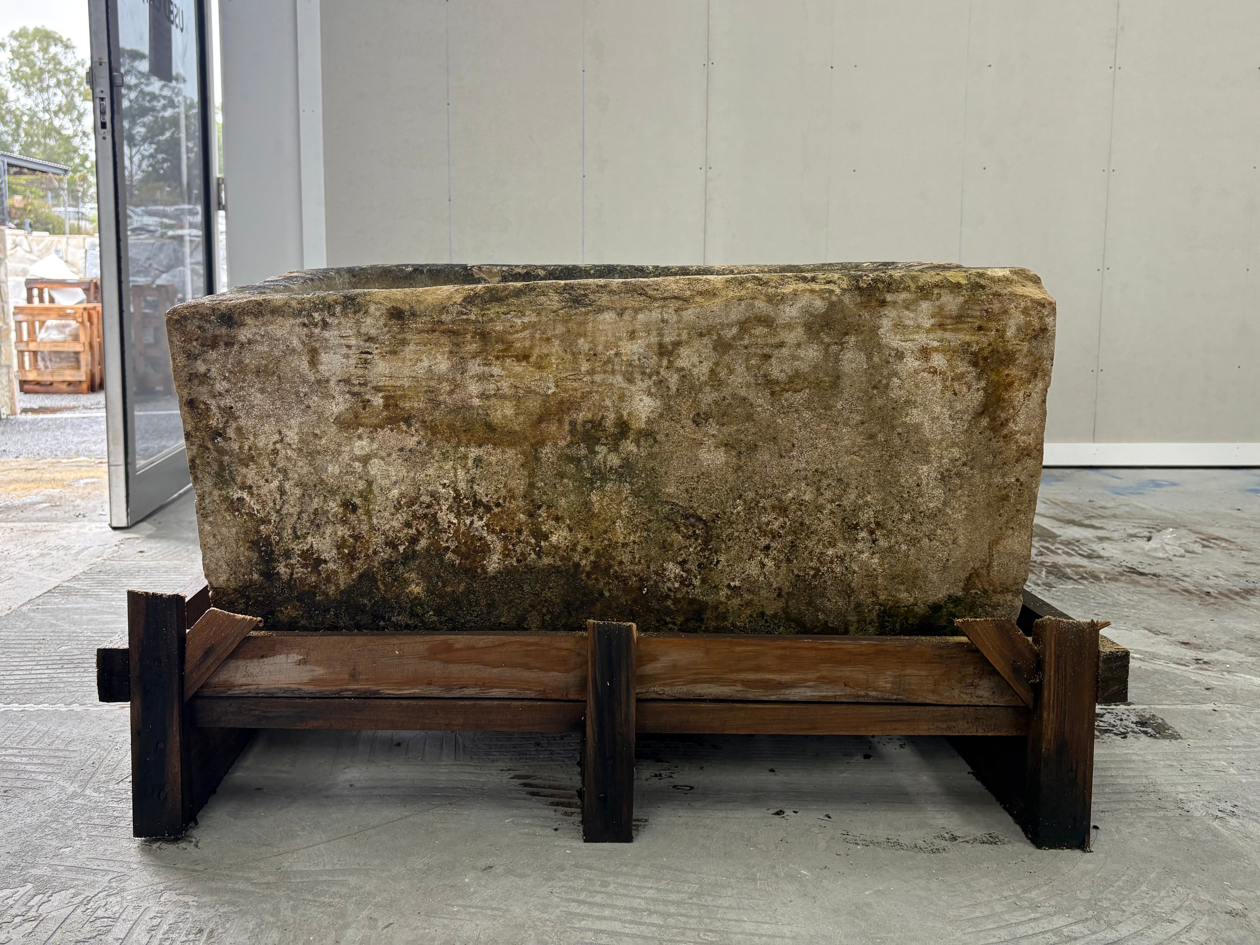 Hand Chiselled Limestone Planter Pot - 240915 - 90x60x46cm