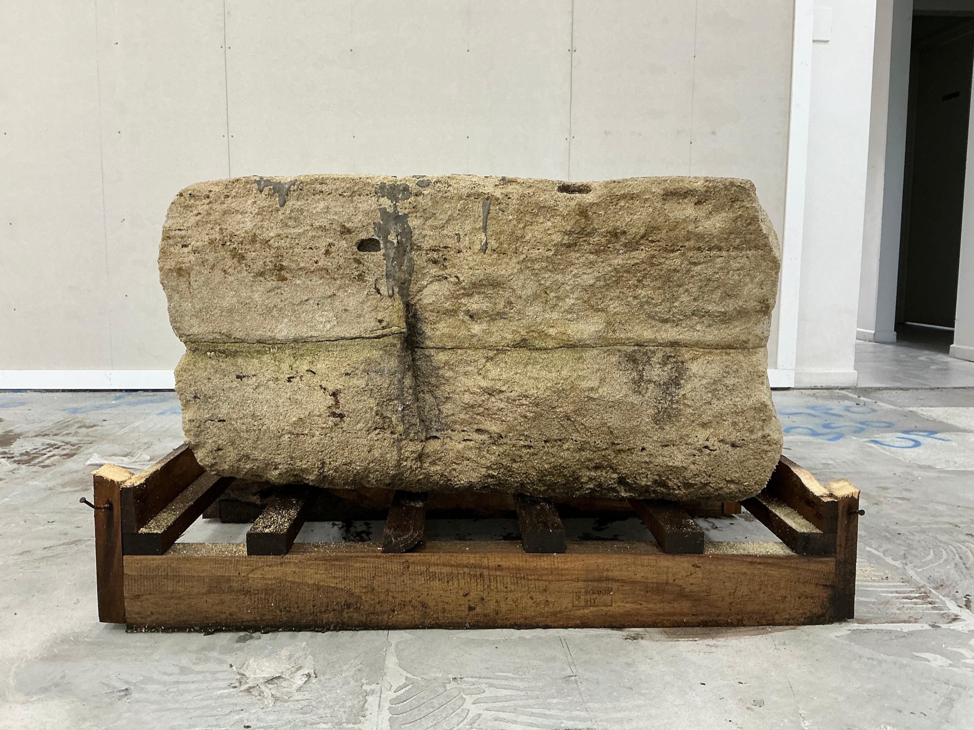 Hand Chiselled Limestone Planter Pot - 240902 - 86x86x47cm
