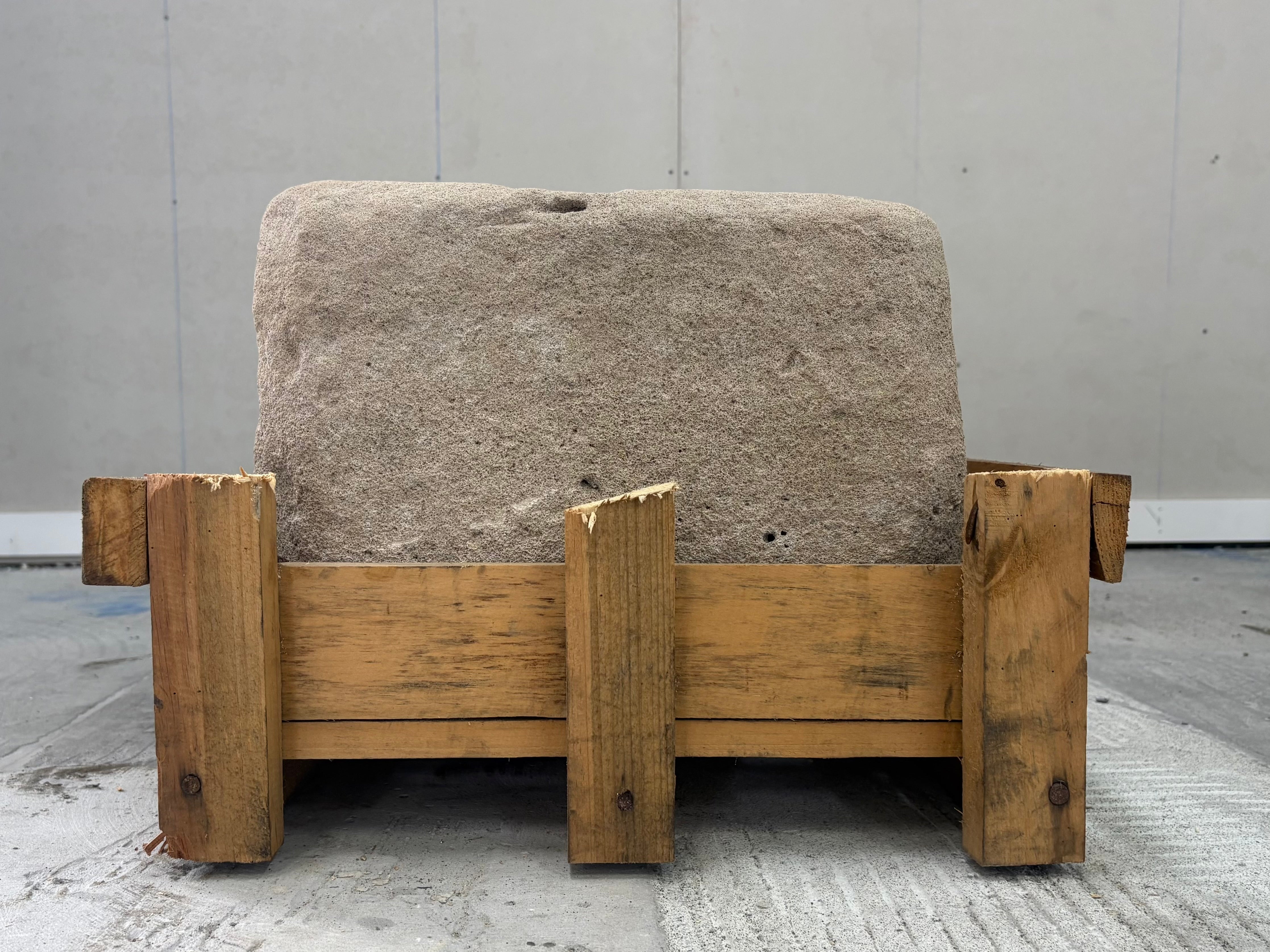 Hand Chiselled Limestone Planter Pot - 250001 - 38x38x28cm
