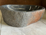 Handmade Natural Oval River Stone Bathroom Basin - RM2306032