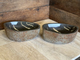 Handmade Natural Oval River Stone Bathroom Basin - Twin Set RM230603