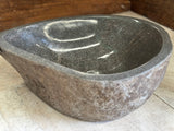 Handmade Natural Oval River Stone Bathroom Basin - RM2306023