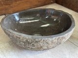 Handmade Natural Oval River Stone Bathroom Basin - RS2306051