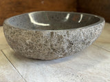 Handmade Natural Oval River Stone Bathroom Basin - RM2306010