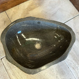 Handmade Natural Oval River Stone Bathroom Basin - RM2306038