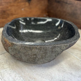 Handmade Natural Oval River Stone Bathroom Basin - RM2306181