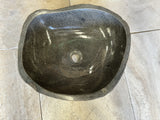 Handmade Natural Oval River Stone Bathroom Basin - RM2306137