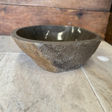 Handmade Natural Oval River Stone Bathroom Basin - RM2306039