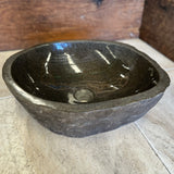 Handmade Natural Oval River Stone Bathroom Basin - RM2306086