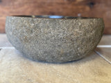 Handmade Natural Oval River Stone Bathroom Basin - RS2306094