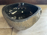 Handmade Natural Oval River Stone Bathroom Basin - RS2306052